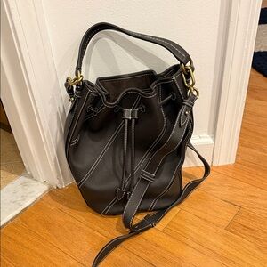 Michael Kors Collection Brownish/Grey Leather Shoulder Bag